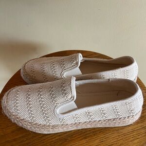 Esprit Cream Woven Espadrille Slip On Shoes Size 6.5